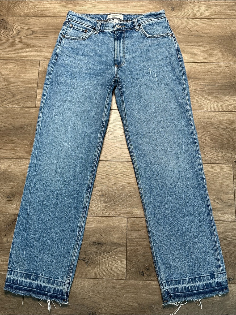 Abercrombie & Fitch The Baggy Low Rise Curve Love Stretch Blue Jeans Size 28 - Picture 1 of 11